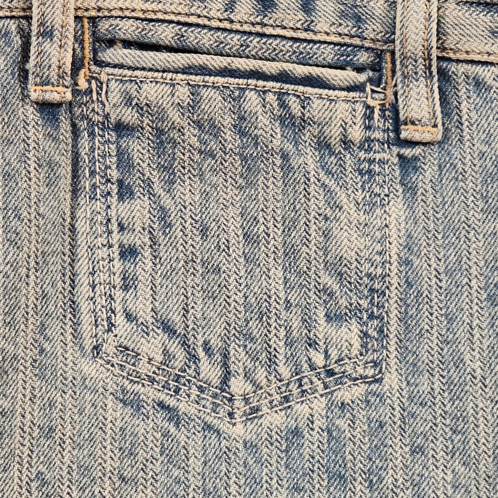 We The Free Free People Brette Wide Leg Cropped Jeans Light Wash Pin Striped 31 - Picture 2 of 11